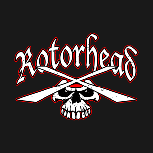 Rotorhead Helicopter Skull Illustration T-Shirt