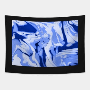 Marbled blue design Tapestry