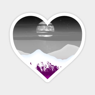 Asexual mountainscape subtle heart Magnet