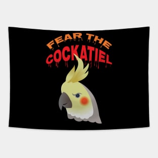 Fear the Cockatiel Funny Exotic Bird Parrot Lover Cockatiel Tapestry