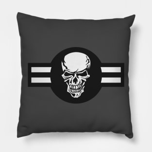 Military aircraft roundel emblem with skull illustration Pillow