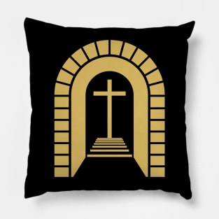 Stairs leading to the cross of Christ. Pillow