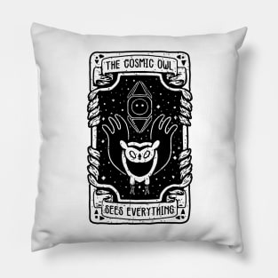 adventure time, the cosmic owl from adventure time in an awesome tarot card design Pillow