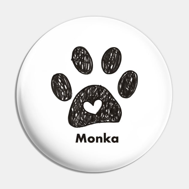 Monka name made of hand drawn paw prints Pin by GULSENGUNEL