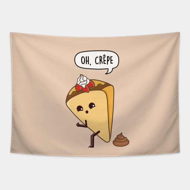 Oh, Crepe pun Tapestry by LEFD Designs