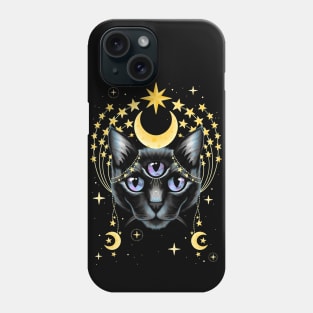 Black Cat Moon Goddess Phone Case