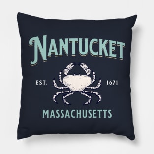 Nantucket Massachusetts Vintage Crab Pillow