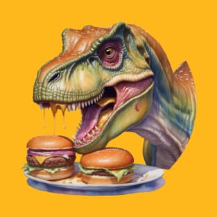 Dinosaur with burger T-Shirt