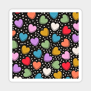 Candy Hearts Pattern (2024, Black) Magnet