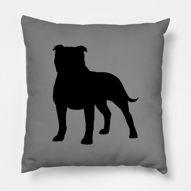 Staffordshire Bull Terrier Silhouette Pillow by Coffee Squirrel