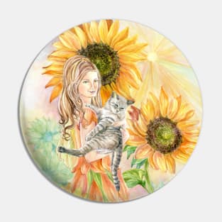 "Heliose", the Sunflower Fairy Pin