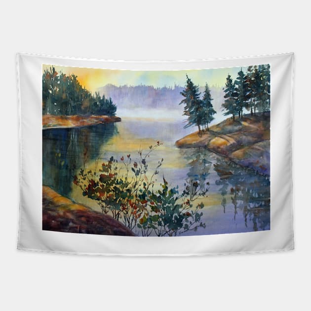 Muskoka Sunrise Tapestry by bevmorgan