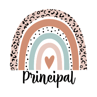 Principal Rainbow Leopard Funny Principal Gift T-Shirt