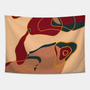 Abstract Art Shapes Earthy Colors Tapestry