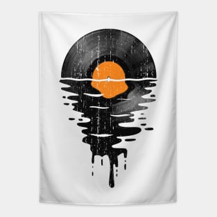 Cool Music Vinyl Record Retro Vintage Orange Tapestry