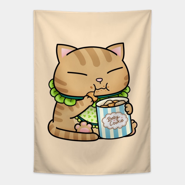 Cute Yellow Baby Cat Tapestry by Takeda_Art