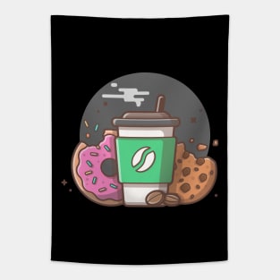 Coffee cup, cookies and doughnut Tapestry