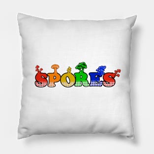 Spores, rainbow mushrooms Pillow