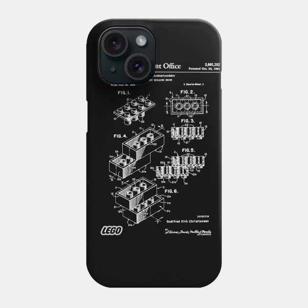 Lego Brick Patent White Phone Case by Luve