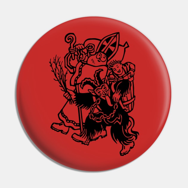 Krampus and Santa Pin by monkeysmash