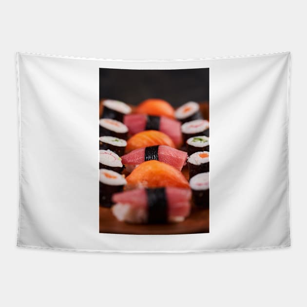 Variety of sushi freshly prepared Tapestry by naturalis