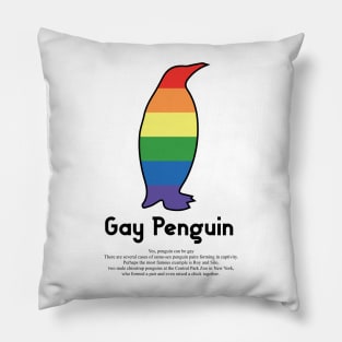 Gay Penguin G9b - Can animals be gay series - meme gift t-shirt Pillow