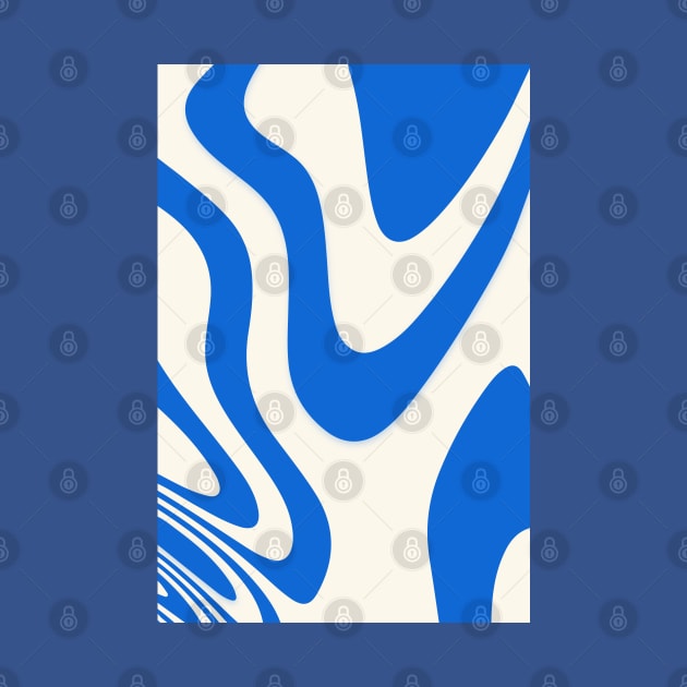 Off White & Cobalt Blue Fluid Pattern Design by love-fi