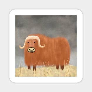 Musk Ox Illustration Magnet