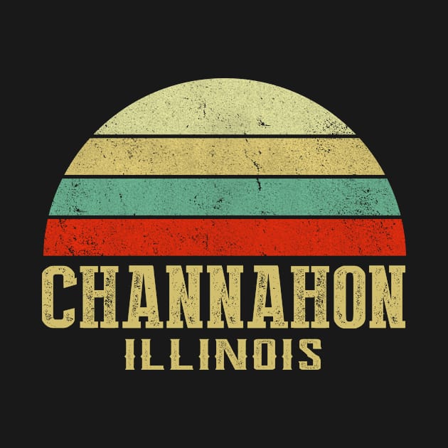 ILLINOIS - Vintage Retro Sunset CHANNAHON, IL Shirt by LIPTIN