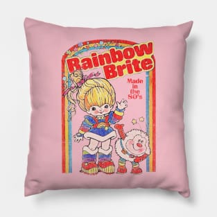 Rainbow Brite Made in the 80s Distressed Pillow