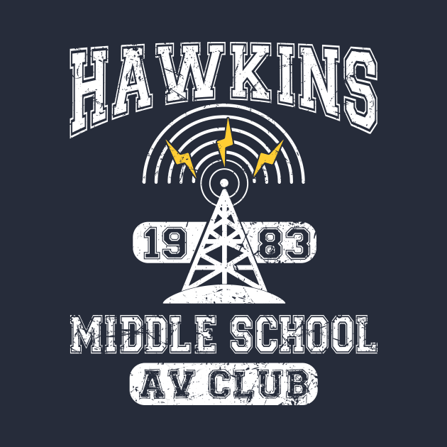 Stranger Things Tee - Hawkins AV Club by KennefRiggles