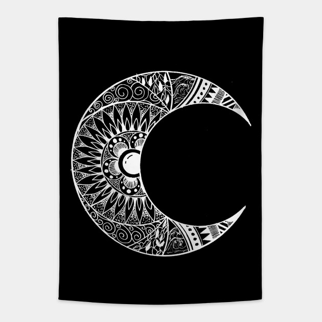 Mandala Moon Of The Sun Moon Mandala Tapestry Teepublic