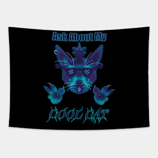 Blue Haze Ask About My Cool Cat Tapestry