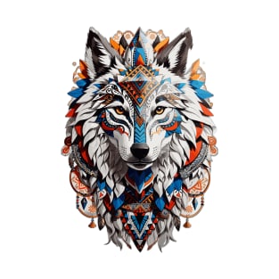 The majestic tribal white wolf T-Shirt