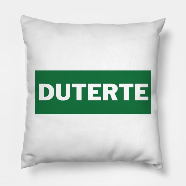 Green Duterte Surname Pillow by aybe7elf