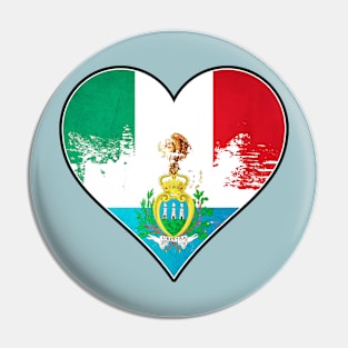 Mexican and Sammarinese Heart Mix Heritage Flag Pin