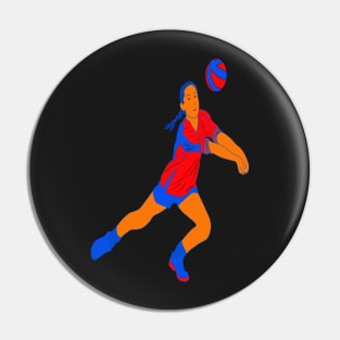 TANNED NEON GIRL VOLLEYBALL PLAYER Pin