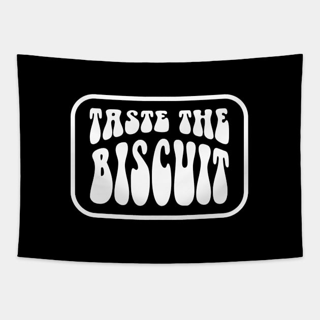 Taste The Biscuit - White Color Tapestry by Mandegraph