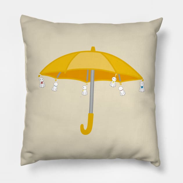 Weathering with you yellow umbrella anime Pillow by ballooonfish