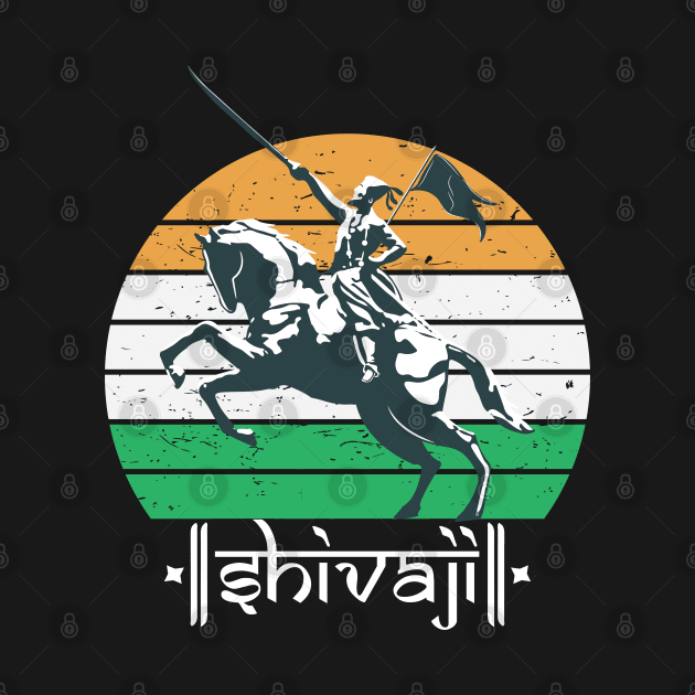 Shivaji Maharaj Statue Indian India Flag Marathi King by alltheprints