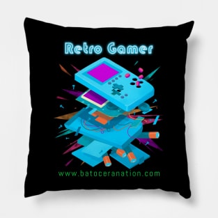 Retro Gamer Logo 12 Pillow