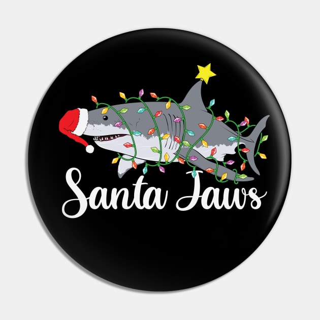 Santa Jaws Shark Pin by FUNNYTIMES