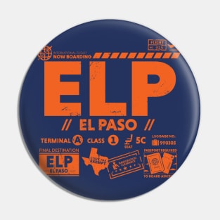 Vintage El Paso ELP Airport Code Travel Day Retro Texas Travel Tag Pin