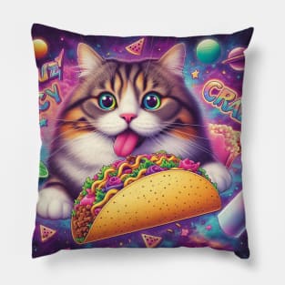 Cute cat galaxy crazy Pillow