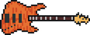 Pixel NYC Orange Striped Bass Guitar Magnet