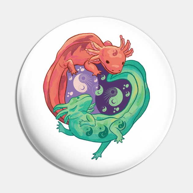 Yin Yang Axolotl Pin by ArtRoute02