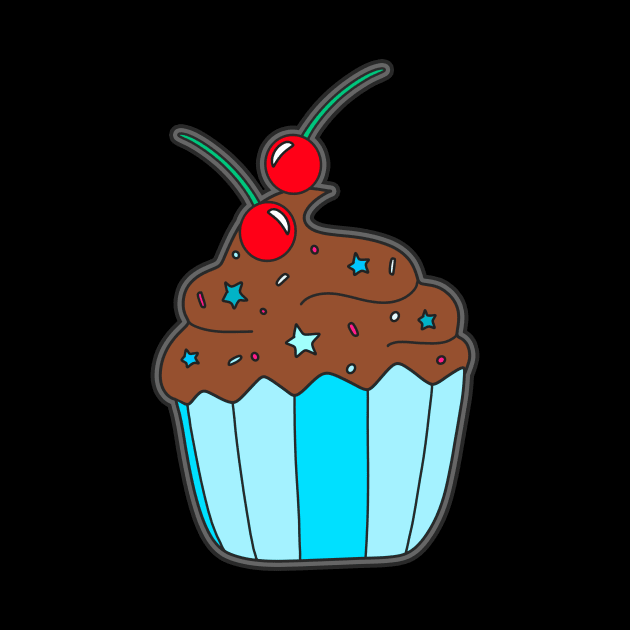 Chocolate Cupcake by Kelly Louise Art