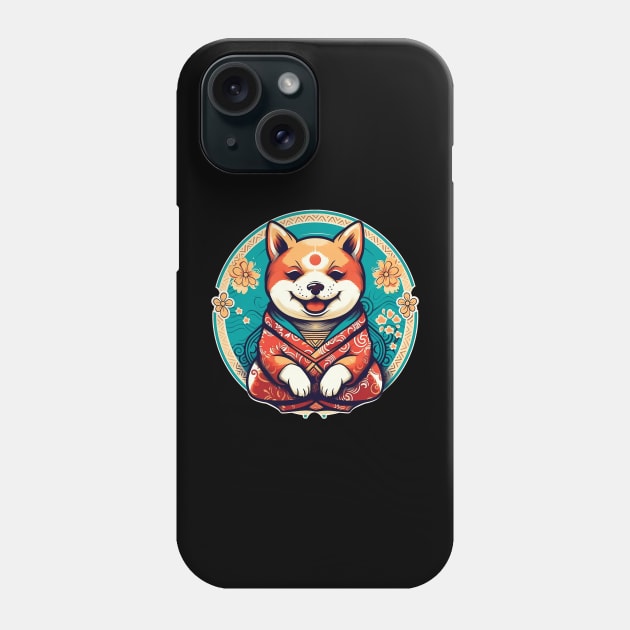 Shiba Inu in japanese kimono Phone Case by GreenMary Design