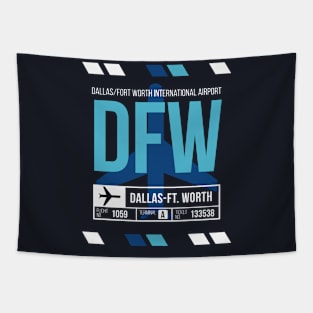 Dallas Ft Worth (DFW) Airport Code Baggage Tag Tapestry