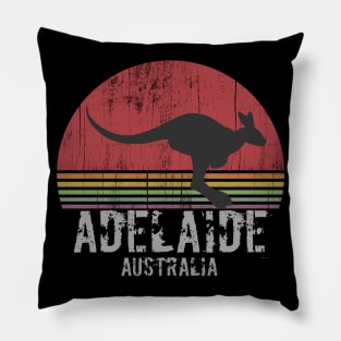 Adelaide Retro City Australia Vintage Kangaroo Pillow